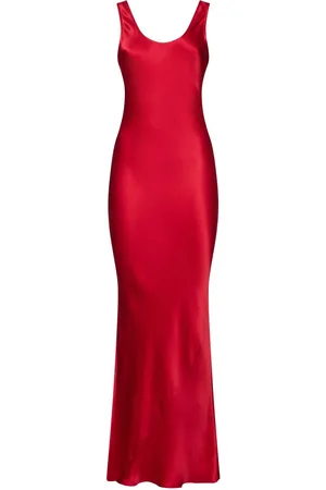 ANINE BING Vestito Lungo Alison In Charmeuse Di Seta
