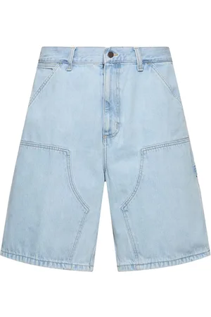 Carhartt Shorts Double Knee In Denim Di Cotone