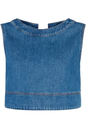 Max Mara Top In Denim Senza Maniche Magia
