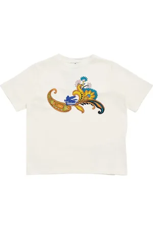 Etro T-shirt In Jersey Di Cotone Con Ricamo