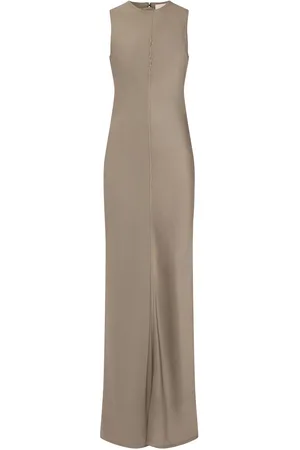 Ami Vestito Lungo In Crepe Di Misto Viscosa