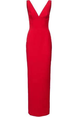 Monot Vestito Lungo In Raso Con Scollo A V