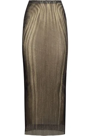 Jean Paul Gaultier Gonna Lunga In Mesh Stampato