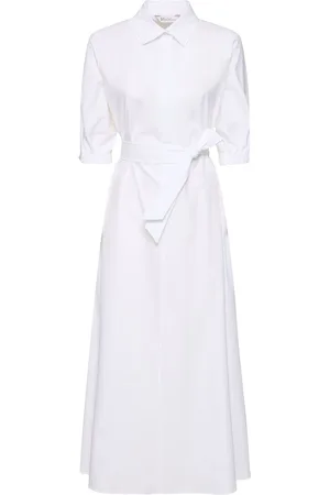 Max Mara Vestito Midi Hoyo In Popeline