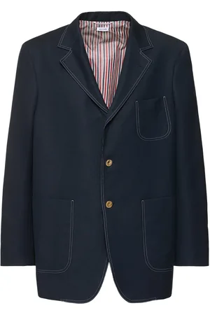 Thom Browne Blazer Monopetto In Cotone E Lino