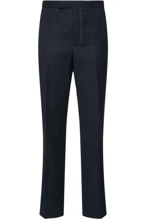Thom Browne Pantaloni Vita Bassa In Cotone E Lino