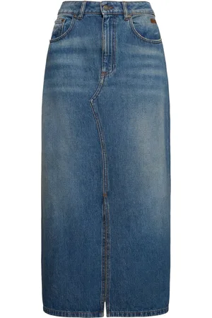 Msgm Gonna Midi In Denim