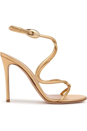 Gianvito Rossi Sandali Black Mamba In Seta E Nappa 105mm