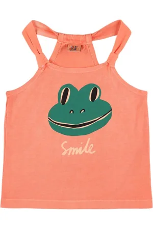 Jelly Mallow Tank Top In Jersey Di Cotone / Stampa Frog
