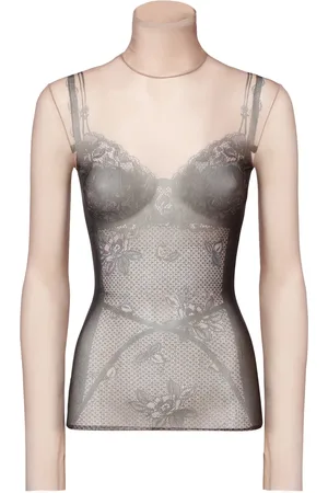 Balenciaga Top Stampato Trasparente Trompe L