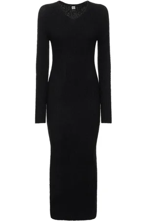 Totême Vestito Midi In Misto Lana A Costine