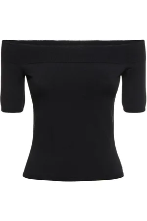 Alexander McQueen Top Con Spalle Scoperte In Maglia Stretch
