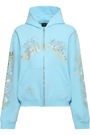 Balenciaga Felpa In Cotone Con Zip E Cappuccio