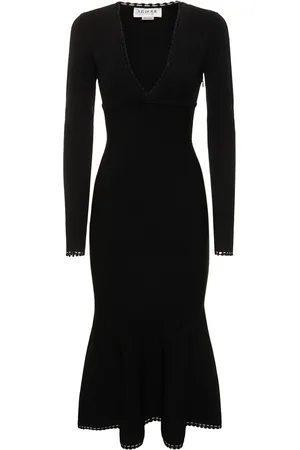 Victoria Beckham Vestito Midi In Misto Viscosa