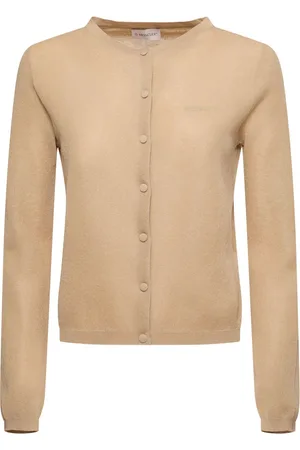 Moncler Cardigan In Misto Cotone Con Logo Ricamato