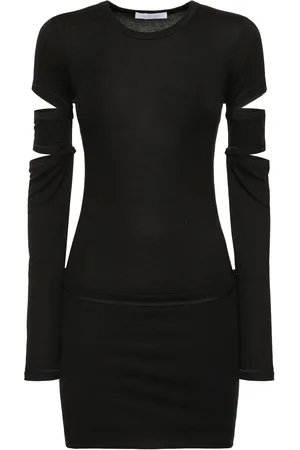 Helmut Lang Vestito Midi In Jersey Con Cutout