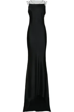 Maison Margiela Vestito Maxi In Raso E Mesh