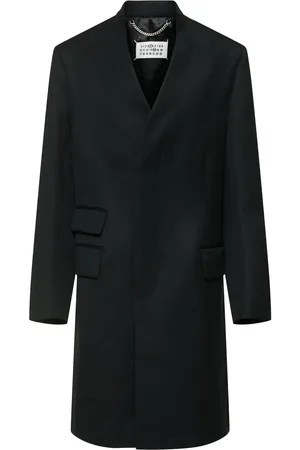 Maison Margiela Cappotto Midi In Lana Senza Colletto