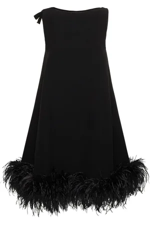 VALENTINO Vestito In Crepe Con Piume