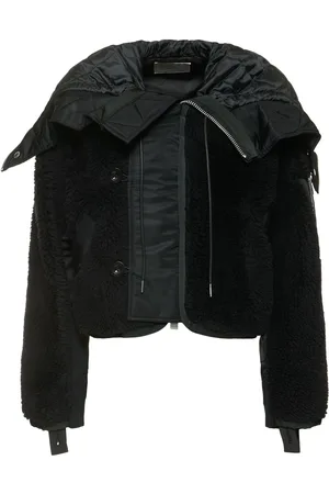 SACAI Piumino In Shearling Sintetico E Twill Di Nylon