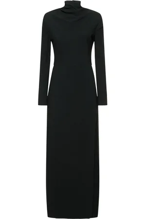 VERSACE Vestito Lungo Drappeggiato In Misto Viscosa Cady