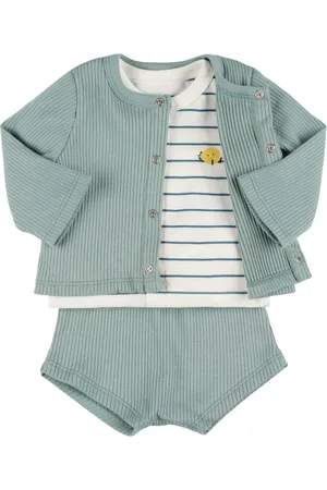 Petit Bateau T-shirt, Cardigan E Pantaloni In Jersey Di Cotone
