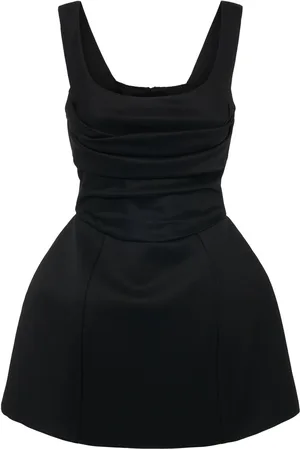 GIUSEPPE DI MORABITO Vestito Mini In Raso Di Lana Drappeggiato
