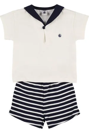 Petit Bateau Top E Shorts Sailor In Jersey Di Cotone