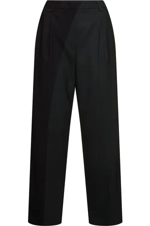 Msgm Pantaloni Vita Alta In Misto Lana