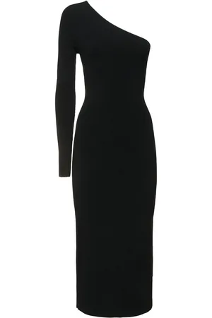Victoria Beckham Vestito Monospalla Midi In Misto Viscosa