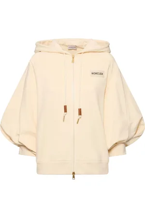 Moncler Felpa In Cotone Con Zip E Cappuccio