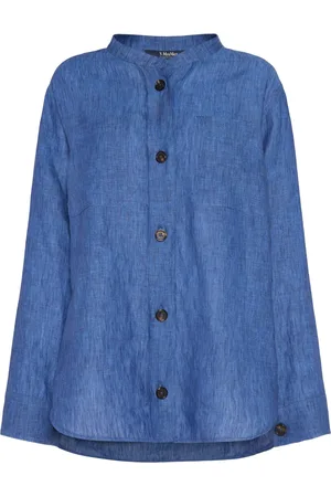 Max Mara Camicia Senza Colletto Delfy In Lino