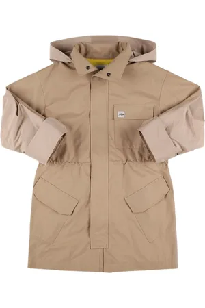 Msgm Parka In Gabardina Di Misto Cotone Con Cappuccio