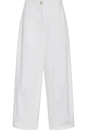 Max Mara Pantaloni Ampi Mina In Twill Di Misto Cotone