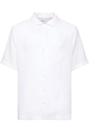LARDINI Camicia In Lino A Maniche Corte