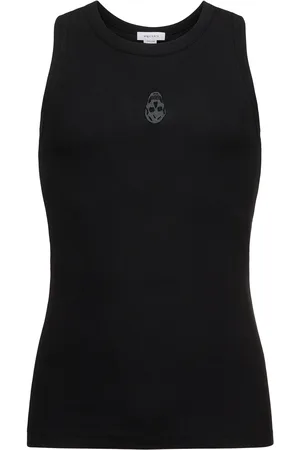 Alexander McQueen Tank Top In Jersey Con Logo