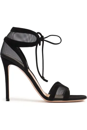 Gianvito Rossi Sandali Falene In Camoscio E Mesh 105mm
