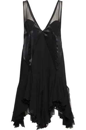 The Attico Vestito Corto In Raso Cady E Tulle