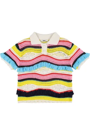 Msgm Polo In Maglia Di Misto Cotone