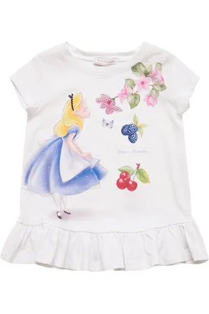 MONNALISA T-shirt Alice In Wonderland In Cotone Con Stampa