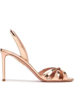Aquazzura Sandali Tati In Pelle Metallizzata 85mm