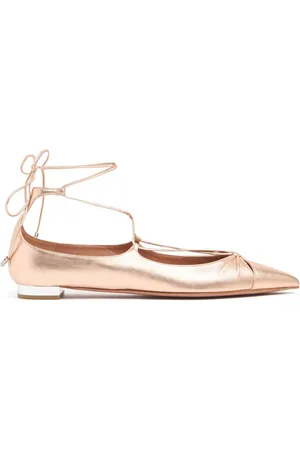 Aquazzura Ballerine Gaby In Pelle Metallizzata 10mm