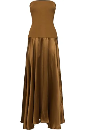 ESSE Vestito Senza Spalline Illi In Raso E Jersey