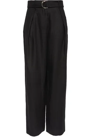 Max Mara Pantaloni Gamba Ampia Jane In Lino Con Cintura