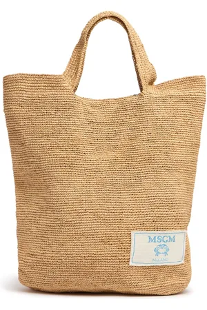 Msgm Borsa Shopping In Rafia