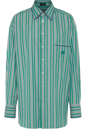Etro Camicia In Popeline Di Cotone A Righe