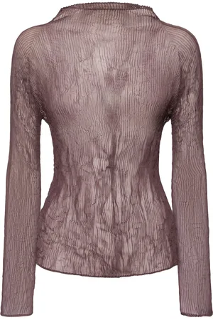 Issey Miyake Top In Chiffon Plissé