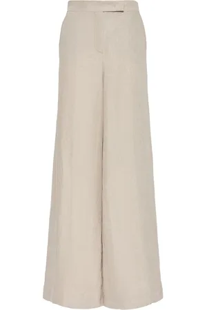 Max Mara Pantaloni Ampi Sequoia In Lino