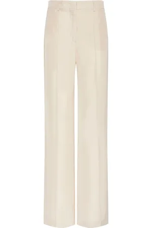 Sportmax Pantaloni Larghi Orario In Tela Di Viscosa