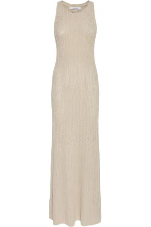 Max Mara Vestito Lungo Uccio In Lino E Cotone